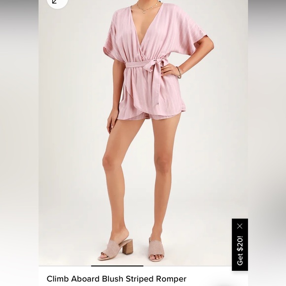 Climb Aboard Blush Striped Romper - Picture 1 of 5